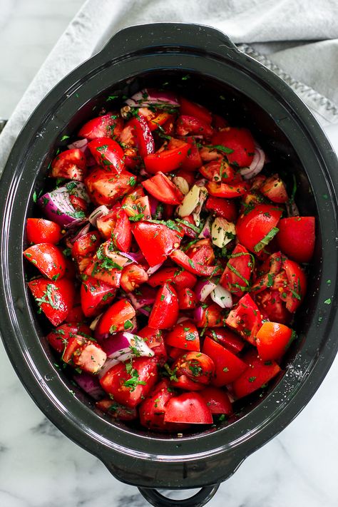 Easy Crockpot Tomato Sauce, Slow Cooker Cherry Tomato Sauce, Slow Cooker Tomato Sauce Fresh Tomatoes, Cherry Tomato Crockpot Recipes, Slow Cooker Marinara Sauce, Marinara Sauce Homemade Fresh Tomatoes, Crockpot Tomato Sauce, Slow Cooker Pasta Sauce, Tomatoe Sauce