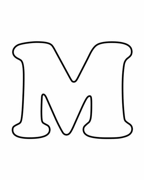 Letters for coloring: M Letter Stencils Printables, Stencil Lettering, Kids Activity Center, The Letter M, Alphabet Templates, Printable Alphabet Letters, Free Printable Letters, Alfabet Letters, Alphabet Coloring Pages