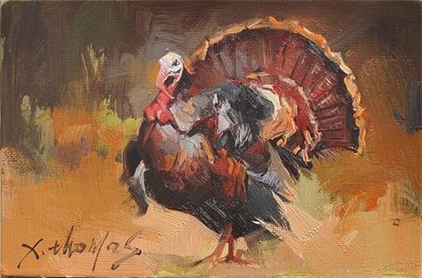 Turkey Painting On Canvas, Turkey Paintings, Thanksgiving Artwork, Thanksgiving Painting, Turkey Painting, Pig Painting, Turkey Art, Art Thomas, Painting Portraits