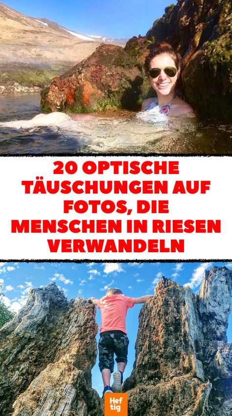 20 optische Täuschungen auf Fotos, die Menschen in Riesen verwandeln Optische Täuschung: 20 zufällige Fotos von Riesen Zufällige optische Täuschungen und Illusionen werten Fotos enorm auf. Mit der richtigen Perspektive verwandelt sich das fotografierte Objekt im Handumdrehen in einen Riesen. #optische #täuschung #illusion #fotos #perspektive #riesen Illusion Fotografie, Optical Illusions, Movie Posters, Photography, Film Posters