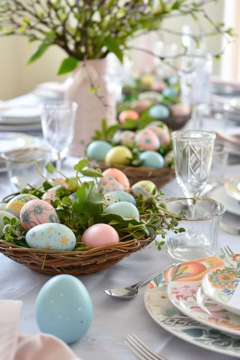 Contemporary Easter Table Settings Easter Dinner Table Setting, Easter Dinner Table Decorations, Easter Table Setting Ideas, Table Setting Guide, Decor Dinner Table, Easter Dinner Party, British Fish And Chips, Forever Wallpaper, Easter Dinner Table