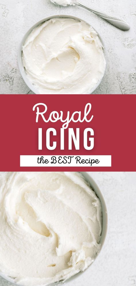 This is the best Royal Icing Recipe (without meringue powder) and is your ticket to icing success! If you are making gingerbread cookies or sugar cookie cut-outs for Christmas this year or just need a really sturdy icing, this Royal Icing recipe is it! It’s only three ingredients whipped together until fluffy and stiff. It’s very sweet and really reliable, even for your gingerbread houses! Stiff Royal Icing Recipe, Best Royal Icing Recipe For Cookies, Royal Icing Recipe Without Meringue Powder, Best Royal Icing, Cheesecake Deserts, Best Royal Icing Recipe, Gingerbread Icing, Royal Frosting, Royal Icing Cookies Recipe