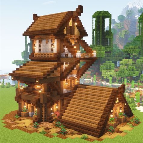 Minecraft Cottage Tutorial Spruce Cottage Minecraft, Minecraft Cottage House Blueprints, Minecraft Cottage Tutorial, Minecraft Cottagecore House, Minecraft Cottage House, Home Minecraft, Minecraft Homes, Minecraft Small House, Cottage Minecraft