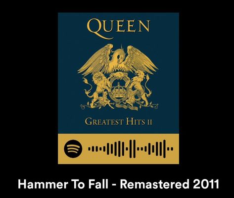 Hammer To Fall, Spotify Code, Greatest Hits, Poster Wall, Queen