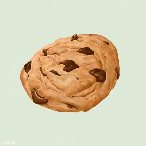 Hand drawn chocolate chip cookie mockup | free image by rawpixel.com / Noon Green Tea Donut, Cookie Illustration, Bionic Arm, Cookie Drawing, Cookie Vector, Christmas Themed Cake, Cupcake Vector, Dessert Illustration, Hot Chocolate Drinks