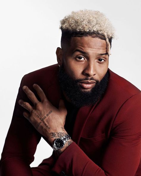 Male Portrait Poses, Black Jokes, Black Men Haircuts, Odell Beckham Jr, Beckham Jr, Stylish Celebrities, Bracelets Design, Man Crush Everyday, Black Excellence