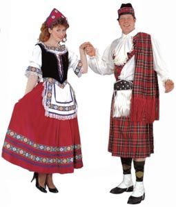 Traditional scottish clothing Scottish Traditional Dress, Traditional Scottish Clothing, Scottish Traditions, Scottish Lowlands, English Outfit, Scottish Costume, Norwegian Clothing, Scotland Culture, Scottish Clothing