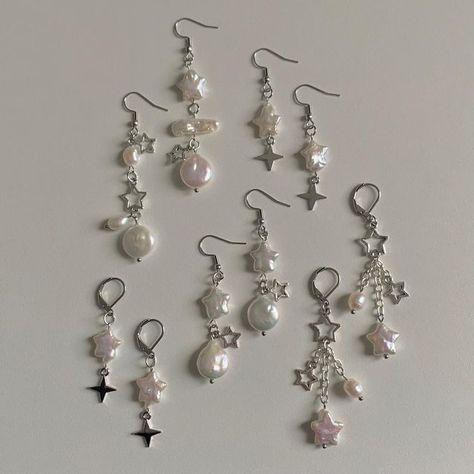 Pearl Earrings Aesthetic, Diy Earrings Pearl, Pearls Aesthetic, Ethereal Core, Solder Jewelry, Cute Jewellery, Ethereal Jewelry, Digital Wardrobe, Aesthetic Necklace