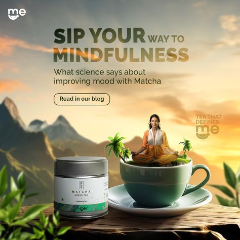 Feeling down in the dark and damp weather? There’s a warm hug waiting for you that will uplift your mood, reduce stress and improve your mental wellbeing. Embrace monsoon with calm and energy - the secret lies in the link in our bio! Visit now. #Chymey #ChymeyTeas #TeaThatDefinesMe #TeaLover #TeaTime #Matcha #MatchaTime #MatchaMagic #CeremonialMatcha #CulinaryMatcha #ImperialMatcha #ChymeyMatcha #PremiumTeasPerfected Green Tea Creative Ads, Tea Ads, Calm Poster, Tea Poster, Tea For Digestion, Tea Website, Food Marketing, Ceremonial Matcha, What Is Science