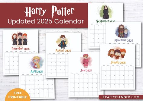 Harry Potter Free Printables, February Printables, Free Printable Harry Potter, Harry Potter Calendar, Printable Harry Potter, Harry Potter Spell Book, Harry Potter Planner, Harry Potter Wall Art, Harry Potter Printables Free