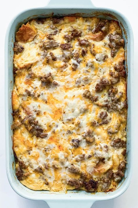 French Bread Egg Casserole, Day Before Breakfast Casserole, Breakfast Casserole Sausage Bread Eggs Cheese, Egg And Sausage Casserole With Bread, Bus Quick Breakfast Casserole, Breakfast Casserole With No Bread, Breakfast Meat Casserole, Breakfast Egg Casserole Make Ahead, Sausage Bread Breakfast Casserole