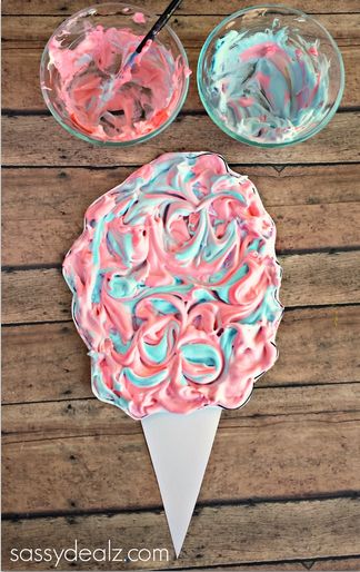 puffy paint cotton candy craft Kids Candy Crafts, Cotton Candy Crafts, Puffy Paint Crafts, Preschool Circus, Carnival Crafts, Circus Crafts, Summer Art Projects, Summer Preschool, Candy Crafts