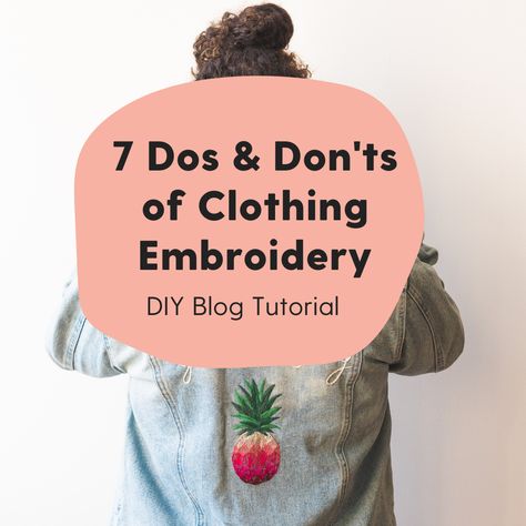 So you want to embroidery a t-shirt or spruce up that old jean jacket? Before you get stitching, check out these 7 helpful tips for hand embroidering on any garment. Cross Stitch On Sweatshirt, How To Embroider Clothes By Hand, How To Embroider On A Tshirt, How To Embroider Shirts By Hand, Embroidering Clothes Diy, How To Start Hand Embroidery, Hand Embroidery On Denim Jackets, Emboirdery Ideas Clothes, Embroidery On Denim Shirt