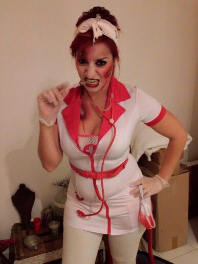 Pinup zombie nurse  #halloween #mardi gras Pinup Zombie, Zombie Nurse, Nurse Halloween, Special Effects, Mardi Gras, Zombie, Pin Up, Wrap Dress, Halloween