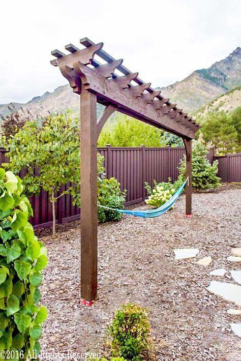 It doesn't take much to build your own relaxing special place to go to, any and every day. #EasyDIYTrellisKit #HammockTrellisKit Bamboo Projects, Backyard Goals, Backyard Structures, Pergola Carport, Arbors Trellis, Outdoor Trellis, Backyard Pavilion, Garden Arbor, Deck With Pergola