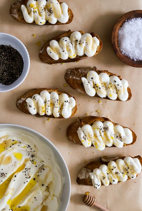 Whipped Ricotta , Fluff, creamy whipped ricotta on toast is absolute heaven for your taste buds! It's the most delicious brunch or snack you can ever make in literally Ricotta On Toast, Ricotta Whipped, Whipped Ricotta Toast, Whipped Ricotta Recipe, Whipped Ricotta, Ricotta Toast, Food Boards, Brunch Places, On Toast