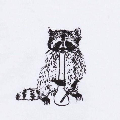 Raccoon Tattoo Funny, Raccoon Drawing Simple, Racoon Drawing, Raccoon Drawing, Raccoon Tattoo, Funky Tattoos, Tattoo Portfolio, Black Ink Tattoos, Dope Tattoos