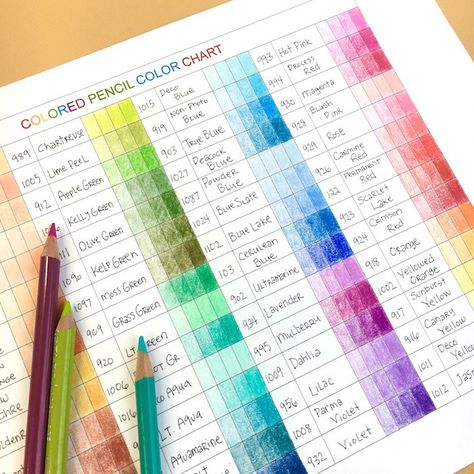 Colored Pencil Color Palette, Color Pencil Palette, Color Blending Chart, Art Journal Drawings, Drawings Colored Pencils, Journal Drawings, Blank Color, Inktense Pencils, Derwent Inktense