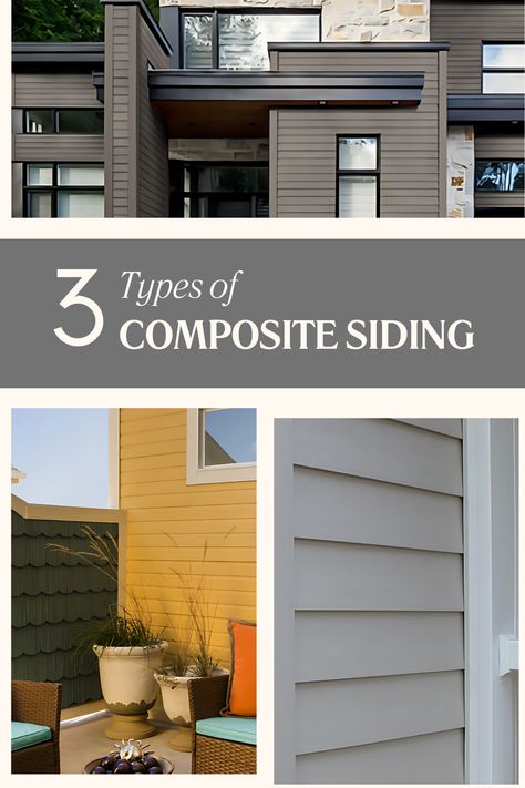 Enhance your home's curb appeal with versatile and long-lasting composite siding. #CompositeSiding #HomeExterior #ModernHomes #DurableDesign #SidingSolution #jameshardiesiding #siding #sidinghome #homeimprovements Vertical Vinyl Siding, Insulated Vinyl Siding, Siding Choices, Exterior Siding Options, Composite Siding, Stucco Siding, Siding Repair, James Hardie Siding, Hardie Siding