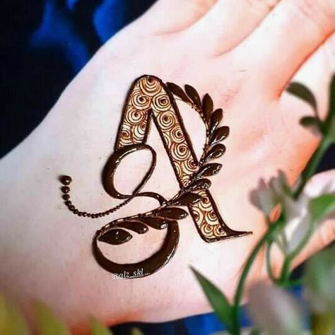 A Alphabet Tattoo, Pakistani Mehndi Design, Tattoo Mehndi Design, Latest Finger Mehndi Designs, Tikki Mehndi, Tattoo Mehndi, A Alphabet, Alphabet Tattoo, Pakistani Mehndi