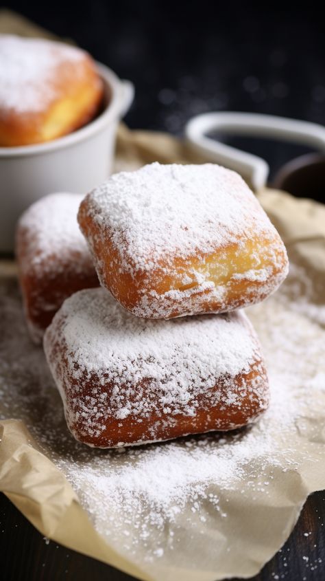 Beignets Aesthetic, Assorted Breads, French Beignets, Thing Aesthetic, Vacation Poses, Beignet Recipe, Book Edits, Funky Tattoos, Bbc Good Food