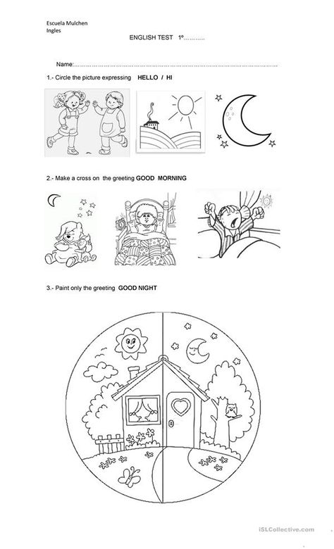 greetings test - English ESL Worksheet for distance learning, home schooling and offline practice of English Kindergarten Classroom Themes, Wristband Template, English Worksheets For Kindergarten, Free Kindergarten Worksheets, Kindergarten Worksheets Printable, English Worksheets For Kids, Classroom Language, English Activities, Free Printable Worksheets