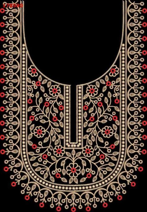 latest neck design wilcom e4 Machine Aari Embroidery Design, Round Neck Kurti Designs Latest, Lace Work Neck Design, Khatli Work Design Kurti Neck, Yoke Embroidery, Neck Design For Kurti Lace, Nack Embroidery Design For Kurti, Computer Embroidery Kurti Design, Neck Khaka Designs