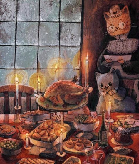 Brittany E Lakin on Instagram: "It’s the first day of the Advent challenge and that means a Christmas dinner themed illustration ⭐️what do you have at your Christmas dinner? I love pigs in blankets myself. You can see the step by step process of this illustration on my patreon ✨ The Advent challenge is hosted by: @ema_malyauka @housecatillustration @cecileberrube @vvberger @sarahvandongenillustrations @sarahdyer_illustrator ellamorella @juliabethan @ilogagu #adventchallenge #adventc Christmas Dinner Illustration, Dinner Illustration, Advent Challenge, Pigs In Blankets, The Art Of Storytelling, Pigs In A Blanket, Illustrators On Instagram, Christmas Card Design, Christmas Illustration