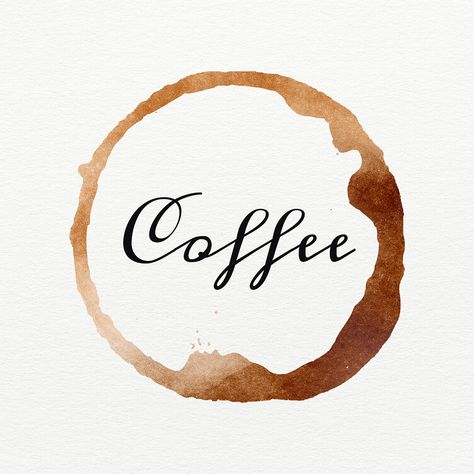 Word coffee on a brown coffee cup stain | free image by rawpixel.com / Wit Coffee Break Quotes, Word Pictures Art, Coffee Fonts, Coffee Shop Branding, Coffee Stain, Watercolor Circles, Holiday 2022, Free Illustration Images, Word Fonts