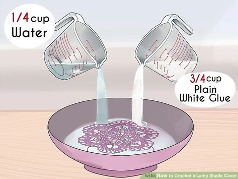 3 Ways to Crochet a Lamp Shade Cover - wikiHow Fun Crochet Lamp Shade, Doily Lamp, Lace Lampshade, Crochet Lampshade, Diy Mason Jar Lights, Peacock Crochet, Crochet Candle, Lace Lamp, Vintage Lampshades