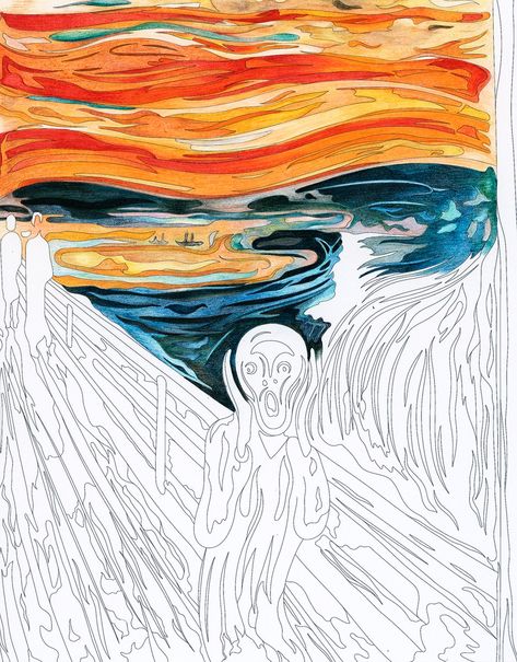 The Scream Edvard Munch, Scream Edvard Munch, Munch Scream, Le Cri, Watercolor Art Journal, Sandro Botticelli, Free Illustration Images, The Scream, Edvard Munch