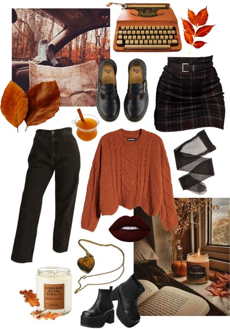 Fem Fall Outfits, Cool Fall Day Outfit, Fall Outfits October, Fall Gothic Aesthetic, Fall Outfits Graphic Tees, Outfits From Charmed, Minnesota Fall Outfits, Fall 90s Outfits Vintage, Universal Studios Horror Nights Outfit Ideas