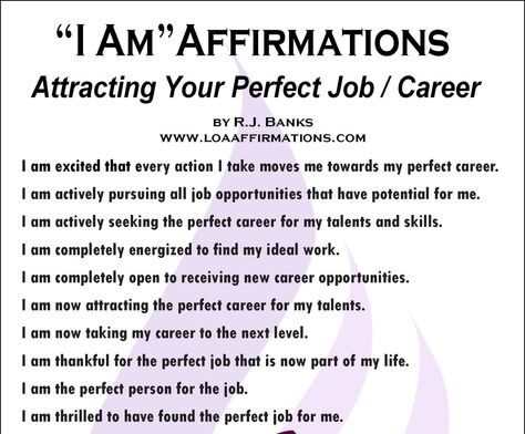 I am affirmations attracting your perfect job/career Career Affirmations, Perfect Job, I Am Affirmations, Motivational Quotes For Students, Spiritual Manifestation, Job Career, Daily Positive Affirmations, Success Affirmations, Morning Affirmations