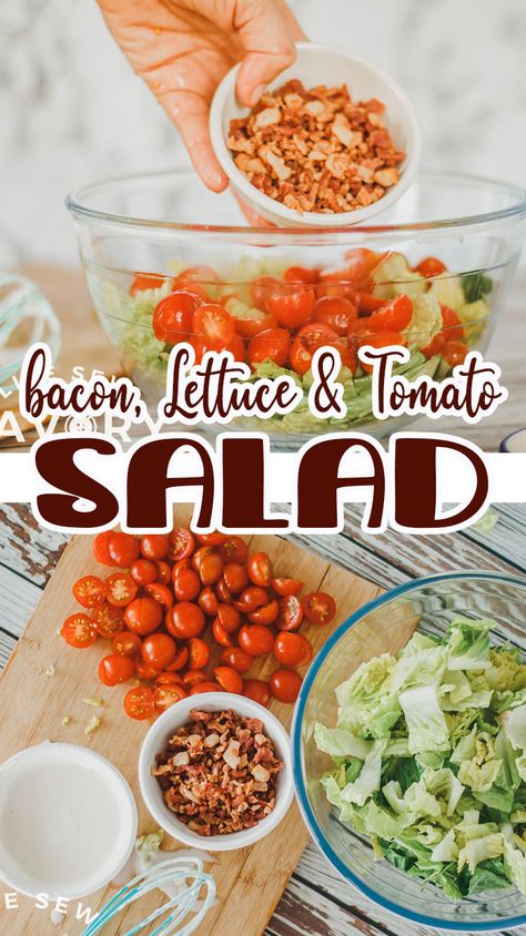 Blt Lettuce Salad, Bacon Lettuce Tomato Salad, Baby Shower Recipes, Farmers Market Produce, Salad To Go, Salad Bacon, Shower Recipes, Bacon Lettuce Tomato, Blt Salad