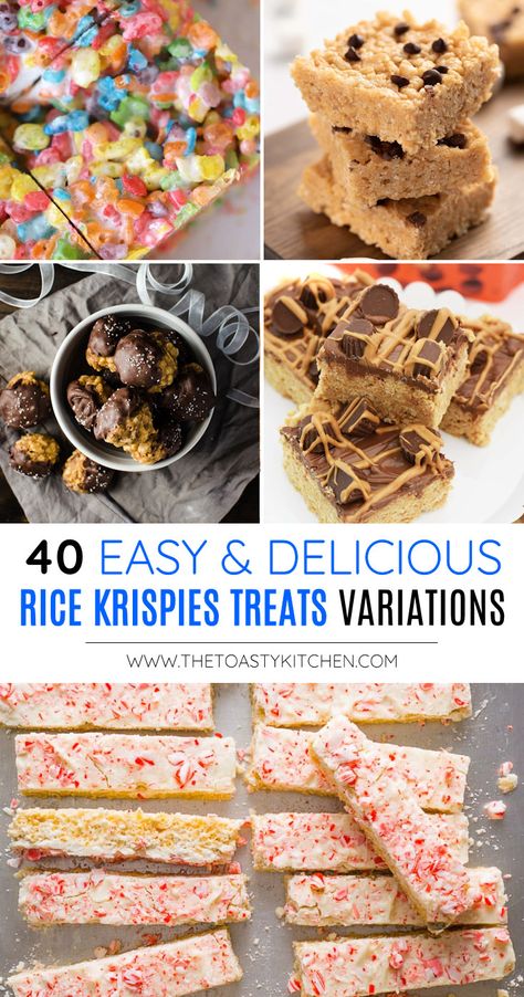 Rice Crispy Snack Ideas, Rice Krispie Treats Different Cereal, Vegetarian Rice Crispy Treats, Treats Made With Rice Krispies, Rice Krispie Charcuterie, Best Rice Krispies, Ride Crispy Treats Recipe, Flavored Rice Krispie Treats Recipe, Sweet And Salty Rice Krispy Treats