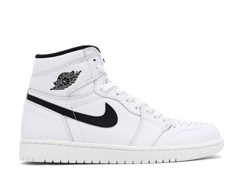 Nike Air Jordan White, Black And White Jordans, All White Shoes, High Top Jordans, Jordan 1 Sneakers, White Jordans, Black Jordans, Flight Club, Shoes Outfit Fashion