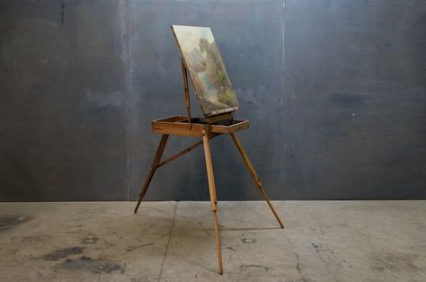 French Landscape Painters Case Easel : Factory 20 French Landscape, Artist Easel, Art Essentials, Artistic Space, Art Easel, Plein Air Paintings, Vintage Painting, Art Plastique, Hanging Art