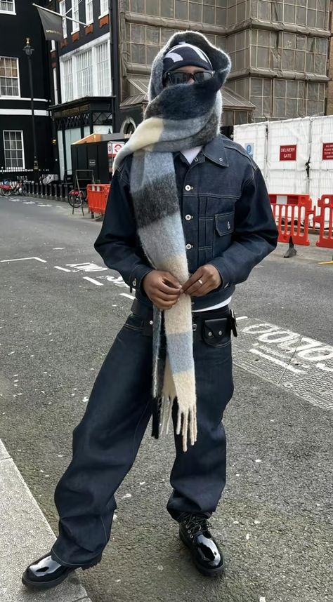 Formal Streetwear, Streetwear Model, Streetwear Ideas, Denim Set, Denim Jacket Outfit, Streetwear Fits, Street Fashion Men Streetwear, Guys Clothing Styles, Mens Outfit Inspiration