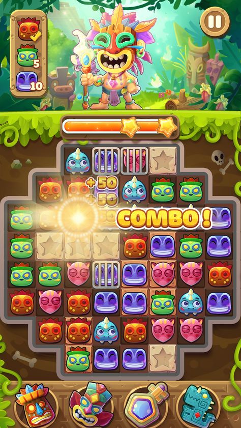 Mayan Mystery - Match 3 Mobile Game Art on Behance Mobile Game Art, Puzzle Game Ui, Match Three Games, Game Map, Paint Games, Match 3 Games, Game Gui, Vector Game, Illustration Animation