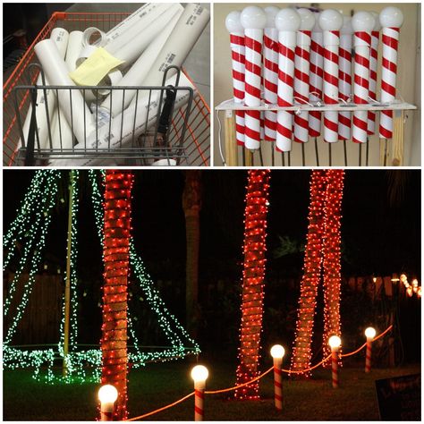 How to make North Pole Lights using PVC Pipes....over 60 of the BEST DIY Christmas Decorating Ideas! Diy Christmas Lights, Christmas Light Installation, Pvc Pipes, Homemade Christmas Decorations, Diy Snowman, Christmas Decorations Diy Outdoor, Diy And Crafts Sewing, Navidad Diy, Snowman Decorations