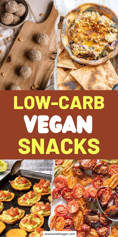 If you are a vegan following a low-carb diet, then you may find snacking to be a bit tricky. I have here 15 tasty vegan low-carb snacks you can easily make! #vegan #lowcarb #weightloss Quick And Easy Vegan Snacks, Vegetarian Low Carb Snacks, Low Carb Snacks Vegan, Vegan Low Carb Snacks, Vegan Low Carb Meals, Vegan Keto Snacks, Vegan No Carb Recipes, Vegan Diet For Diabetics, Low Calorie Vegan Snacks