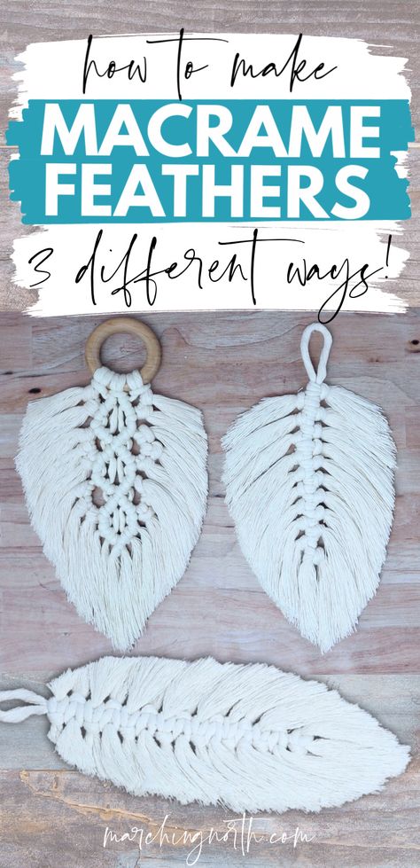 Macrame Feather Diy, Macrame Feather Wall Hanging, Hantverk Diy, Macrame Wall Hanging Tutorial, Macrame Feathers, Free Macrame Patterns, Simple Macrame, Feather Diy, Macrame Knots Tutorial