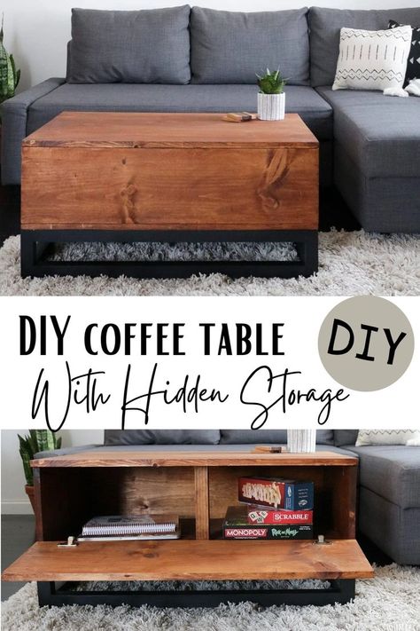 diy coffee table with storage Diy Wood Coffee Table With Storage, Square Coffee Tables With Drawers, Diy Chest Coffee Table, Game Storage Coffee Table, Diy Trunk Coffee Table, Coffee End Tables, Coffee Table Blanket Storage, Diy Cube Coffee Table, Diy Coffee Table With Drawers