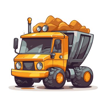 Cartoon Dump Truck, Sticker Images, Sticker Clipart, Graphics Fairy, Construction Birthday, Clipart Cartoon, Dump Trucks, Png Transparent Background, Dump Truck