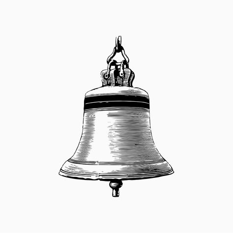 Bell Drawing, Bell Illustration, Belle Tattoo, Bell Logo, Bestie Tattoos, Bell Pictures, Bestie Tattoo, Liberty Bell, Vintage Bell