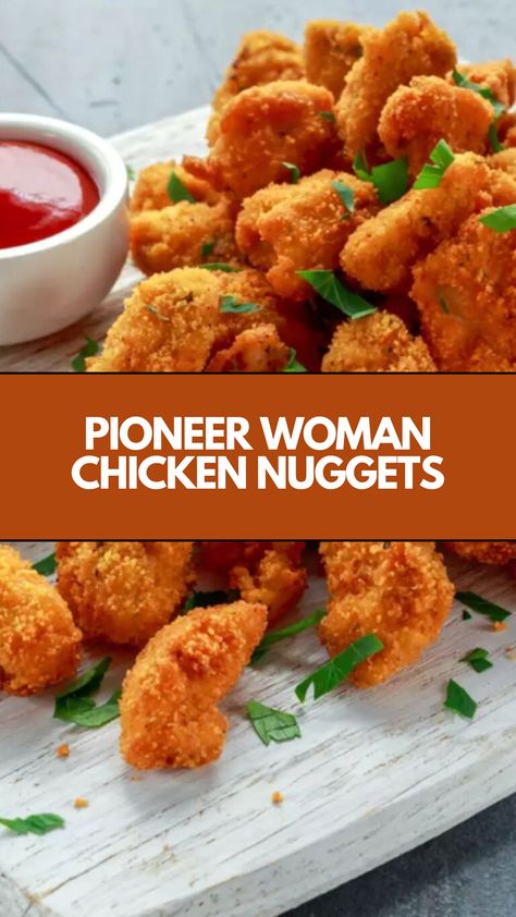 This easy Pioneer Woman Chicken Nuggets recipe is perfect for a quick and delicious meal. Crispy on the outside and juicy on the inside, these nuggets are made with common ingredients you probably have on hand. Serve them hot with your favorite dipping sauces for a fun and satisfying snack! Pioneer Woman Fried Chicken, Chicken Nuggets Baked, Easy Chicken Nuggets, Pioneer Kitchen, Pioneer Woman Chicken, Chicken Nuggets Recipe, Fried Chicken Nuggets, Homemade Chicken Nuggets, Chicken Nugget Recipes