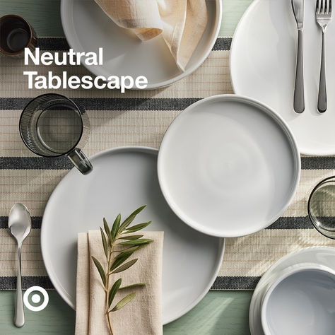 Neutrals are your go-to for a minimalist kitchen aesthetic. Mix & match textures with soft hues for an elevated tablescape. From plates to bowls & ceramic add-ons, build your own timeless dinnerware set. Minimalist Kitchen Aesthetic, Modern Luxury Aesthetic, Timeless Dinnerware, Neutral Tablescape, Clay Handbuilding, Kitchen Cabinet Paint, Target Decor, Olive Jar, Bowls Ceramic