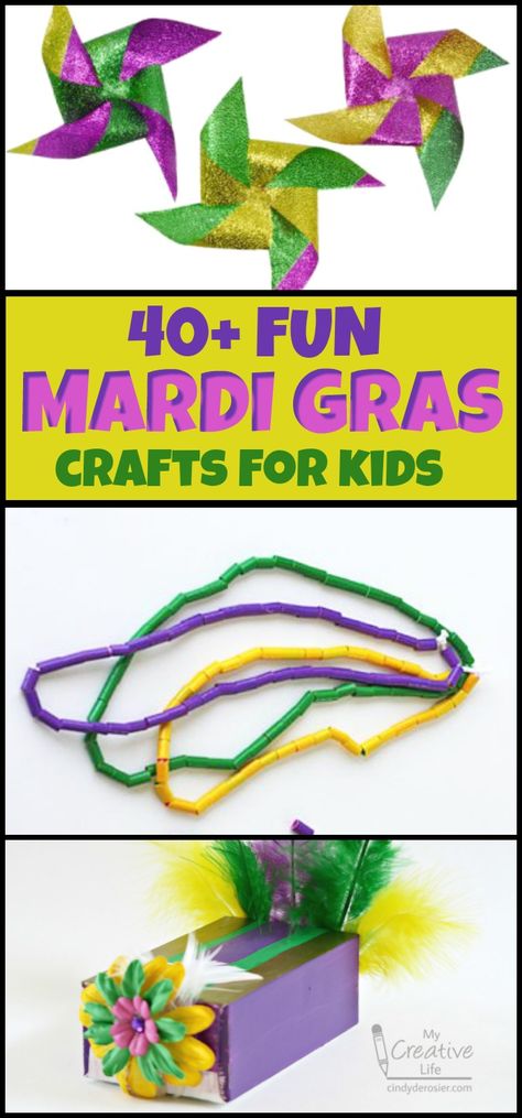 Over 40 fun, kid-friendly crafts and recipes for Mardi Gras! Mardi Gras Arts And Crafts For Kids, Preschool Mardi Gras Crafts, Mardi Gras Kids Crafts, Mardi Gras Art Projects For Kids, Mardi Gras Crafts For Toddlers, Mardi Gras Crafts For Adults, Mardi Gras For Kids, Mardi Gras Activities For Kids, Mardi Gras Crafts For Kids