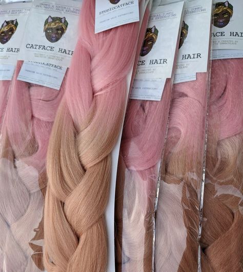 Pink Box Braids, Braiding Hair Colors, Black Hair Updo Hairstyles, Rose Gold Ombre, Jumbo Braiding Hair, Ombre Braid, Cute Box Braids, Braiding Hair Extensions, Gold Ombre