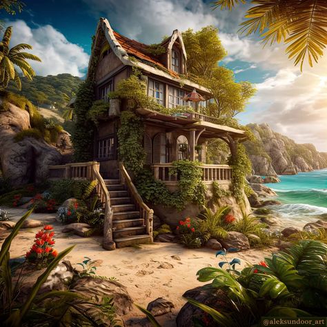 Art Deco Exterior, Fantasy Architecture, Gnome Pictures, Fairytale House, Fantasy Concept, Underwater Art, Fantasy Island, Fantasy Homes, Architecture Painting